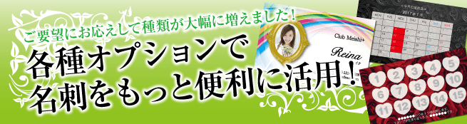 ご要望の多かった追加オプションサービスを開始!追加オプションで名刺をもっと便利に活用!